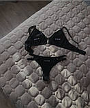 Спокусливий комплект білизни із сіточки з різними написами, фото 9