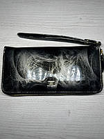 Hassion гаманець шкіряний (лаковий) жіночий зелений