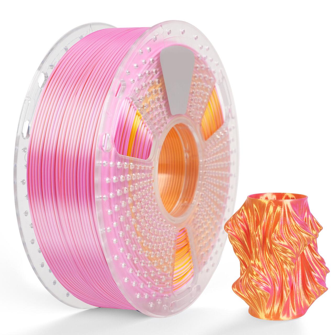 Пластик филамент SUNLU Silk PLA+ Dual Color Pink Gold, Reusable Spool, 1kg