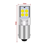 Світлодіодні LED лампи T4W BA9s 12-24v з обманкою CANBUS білого кольору, фото 4