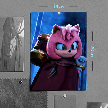 "Емі Роуз (Їжак Сонік / Sonic)" плакат (постер) розміром А5 (14х20см)