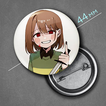 "Чара (Андертейл / Undertale)" значок круглий на булавці Ø44 мм