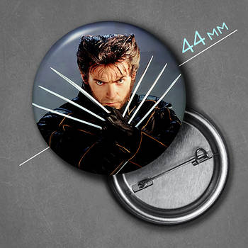 "Логан (Люди Ікс / X-Men Origins: Wolverine)" значок круглий на булавці Ø44 мм