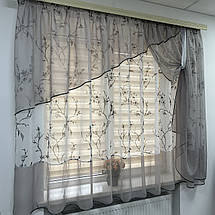 Елегантна тюль в дитячу, спальню на кухню №410 сірий, фото 2