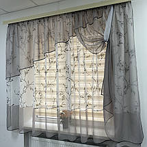 Елегантна тюль в дитячу, спальню на кухню №410 сірий, фото 5