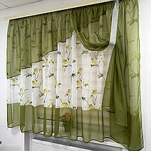 Елегантна тюль в дитячу, спальню на кухню №410 зелений, фото 5