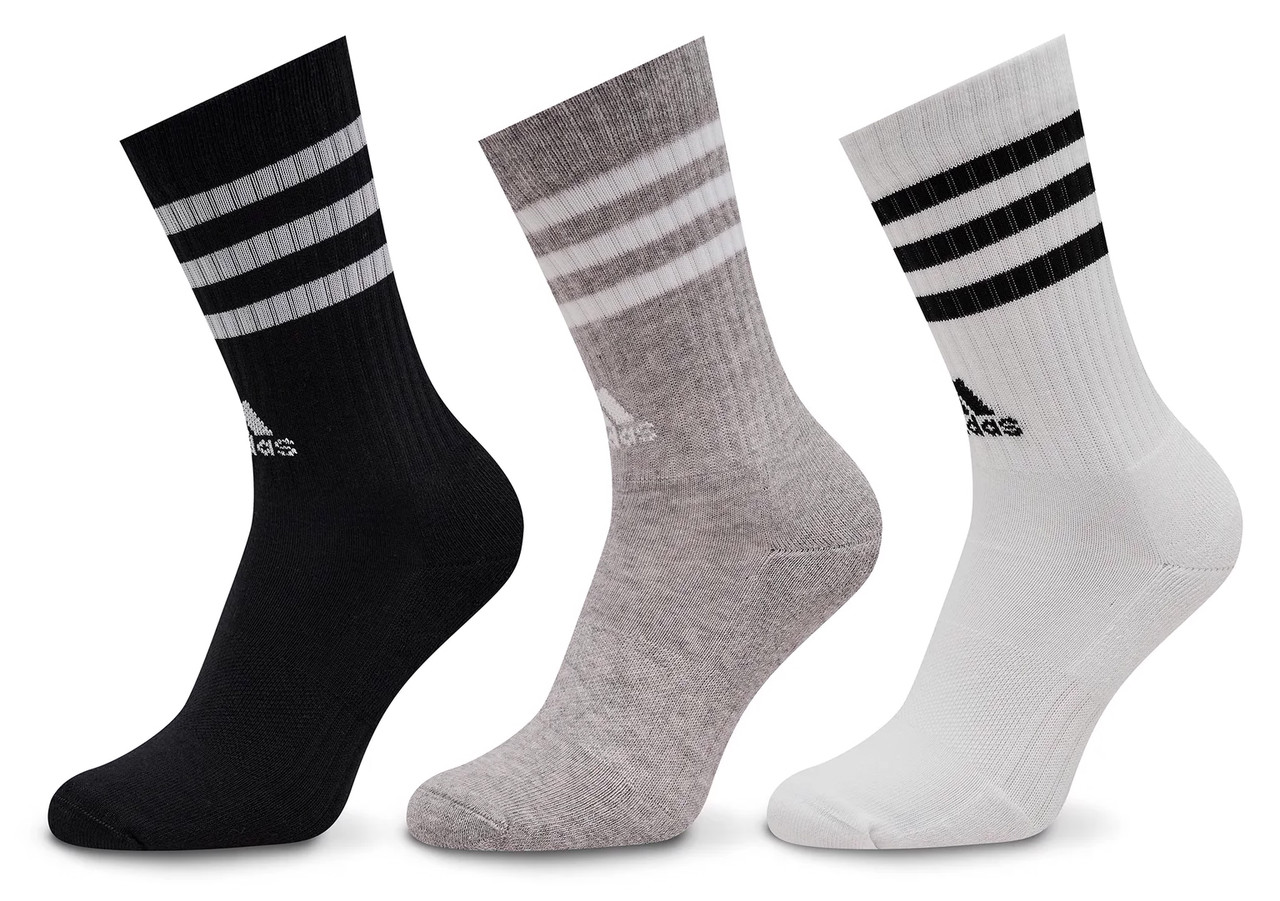 Шкарпетки Adidas 3S C SPW CRW 3P білий, сірий, чорний Уні S (37-39)