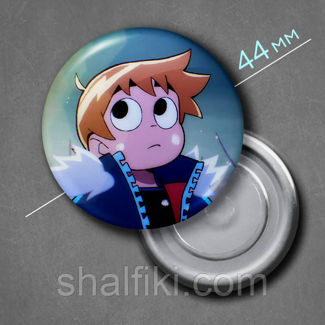 "Скотт (Скот Пілігрим проти всіх / Scott Pilgrim vs. the World)" магніт круглий Ø44 мм, фото 1