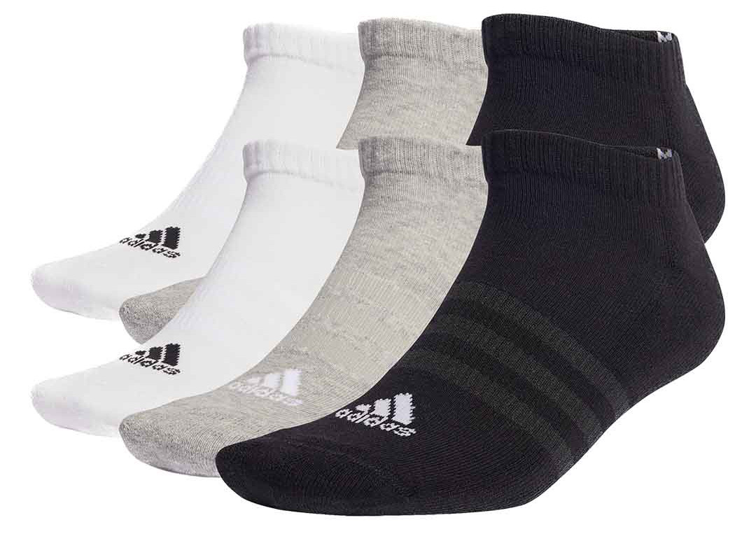 Шкарпетки Adidas C SPW LOW 6P білий, сірий, чорний Уні M (40-42)