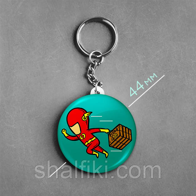 "Флеш з піцею" брелок круглий Ø44 мм, фото 1