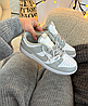 Жіночі чоловічі кросівки Nike SB Dunk Low Retro Gray White кеди Найк СБ Данк Лоу сірі низькі шкіряні весна осінь, фото 4