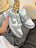 Жіночі чоловічі кросівки Nike SB Dunk Low Retro Gray White кеди Найк СБ Данк Лоу сірі низькі шкіряні весна осінь, фото 3