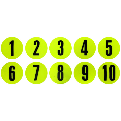 Набір плоских фішок з цифрами Meta Flat Number Marker Set of 10 салатовий, чорний Уні 12,5 см