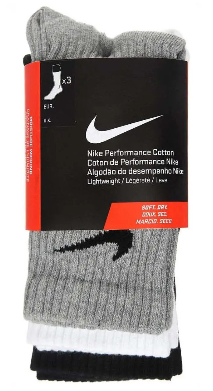 Шкарпетки Nike U NK PERF LTWT CREW 3PR мультиколор Уні M (38-42), фото 1
