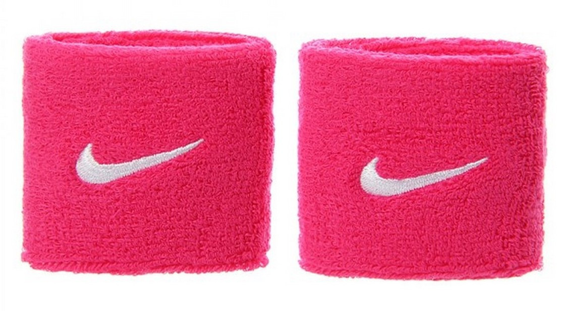 Напульсник Nike SWOOSH WRISTBANDS 2 PK VIVID PINK/WHITE OSFM рожевий Уні OSFM, фото 1