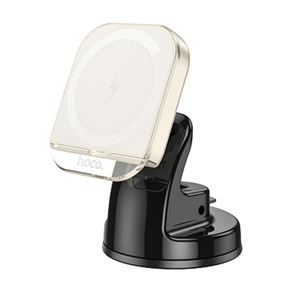 Тримач для телефона в авто Holder HOCO HW18 з бездротовою зарядкою White