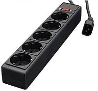 Фільтр мережевий для ДБЖ 1.8 м, Gembird, Black, 5 розеток, 10А, до 4.5 кВт, вимикач зі світлодіодом,