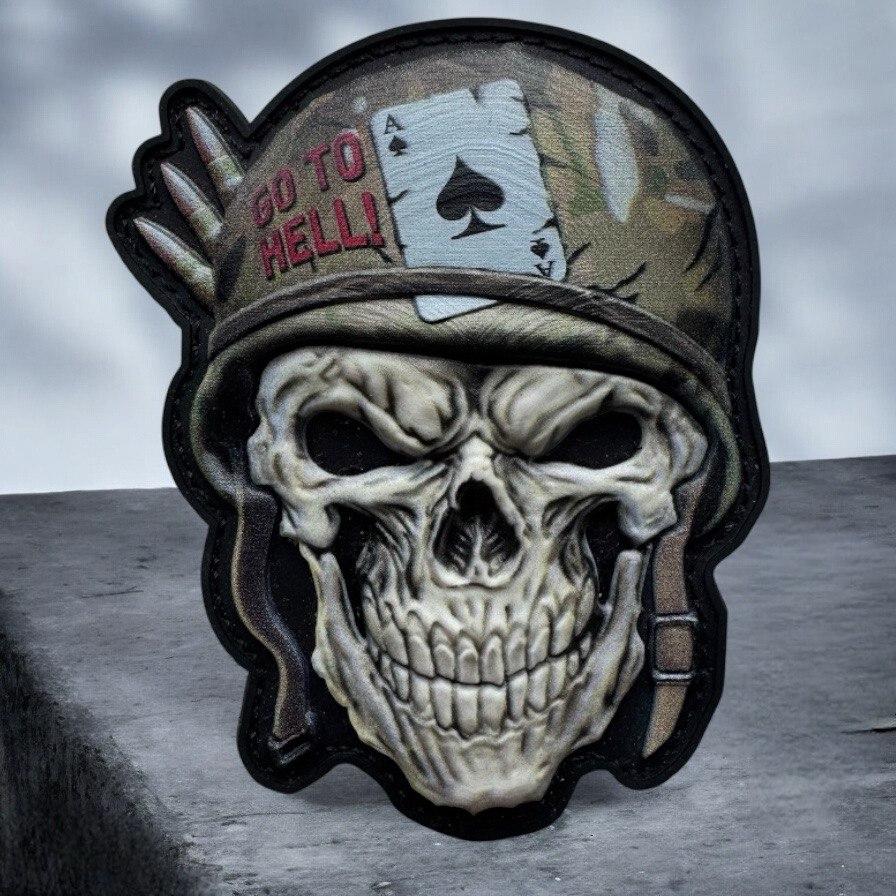 Шеврон туз піковий каратель череп в касці 3D пвх