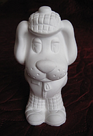 Гіпсова фігурка Собака в шляпі для розфарбовування і декорування