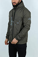 Чоловіча спортивна ветровка молодіжна The North Face зеленого кольору Тепла Зе Норт Фейс ветровка