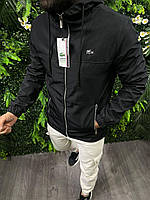 Спортивна чоловіча ветровка Lacoste чорного кольору тепла Стильна Лакосте ветровка