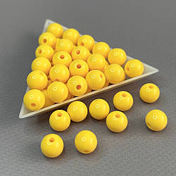 (20 гр) Намистини пластик Ø10мм - жовтий