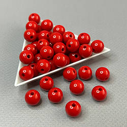 (20 гр) Намистини пластик Ø10мм - червоний