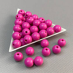 (20 гр) Намистини пластик Ø10мм - фуксія
