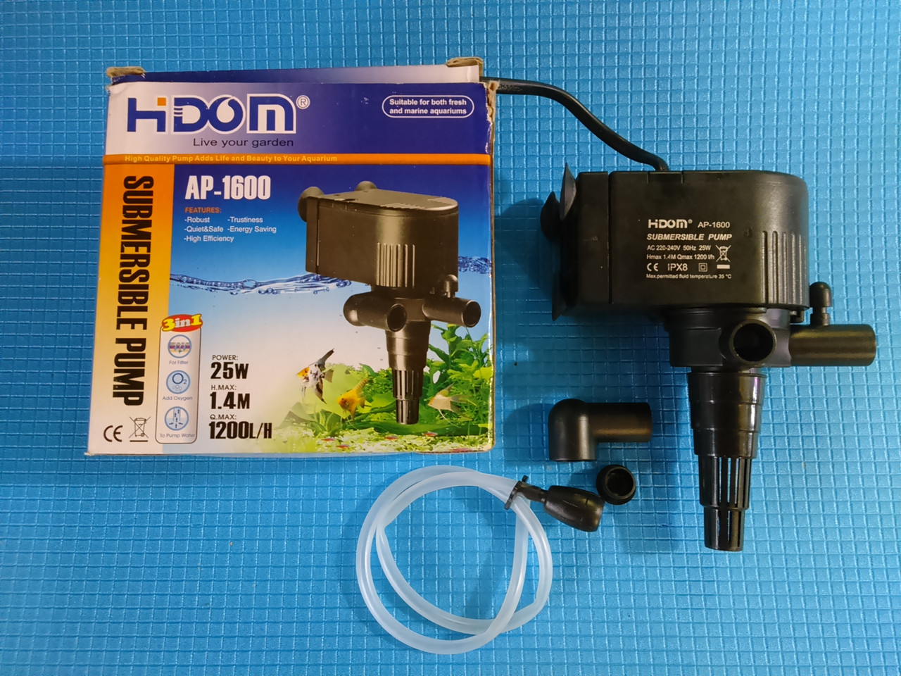 Головка HiDom AP-1600, 1200л/ч, 25W, Hmax-1.4m, от 200л до 350л воды. - фото 1 - id-p456381831