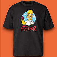 "Гомер" футболка для тата, чорна