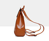 Рюкзак сумка трансформер жіночий з клапаном (зелений), фото 4