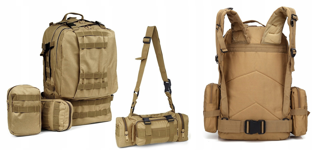 Тактический рюкзак MILITARY SURVIVAL + 3 ЗНІМНІ СУМКИ 50Л