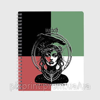 Блокнот А5  «Ведьма не стареет с вороном и нимбом»