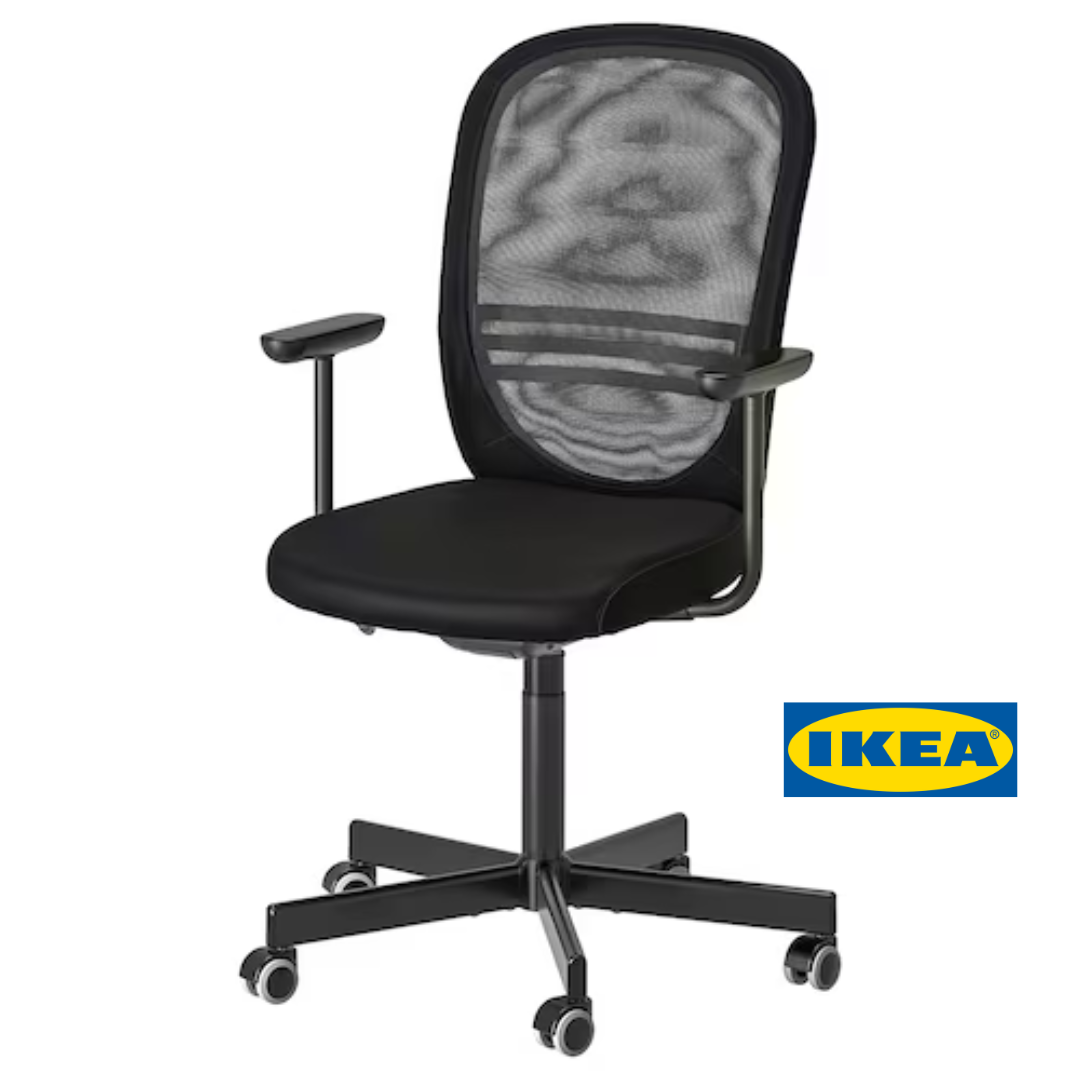 Офісний стілець з підлокітниками IKEA FLINTAN Чорний 894.244.68