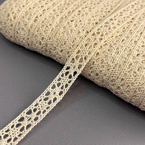 Бавовняне мереживо (льон) 1,4 см - Бежевий (М5453-2)