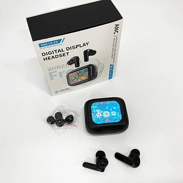 Бездротові навушники LX-10 TWS Earbuds з LED дисплеєм Bluetooth бездротові навушники затички. Колір: чорний