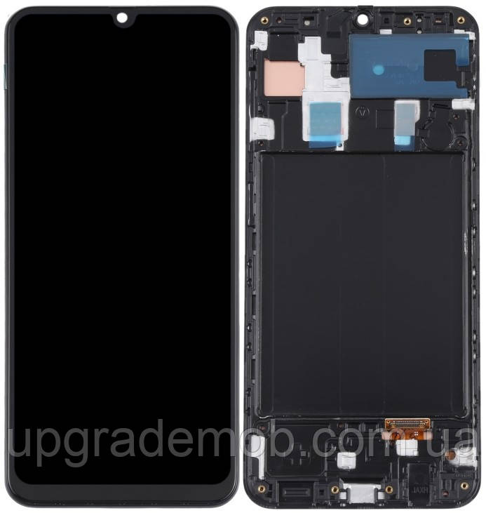 Дисплей модуль тачскрин Samsung A305 Galaxy A30 чорний Amoled оригінал переклеєне скло