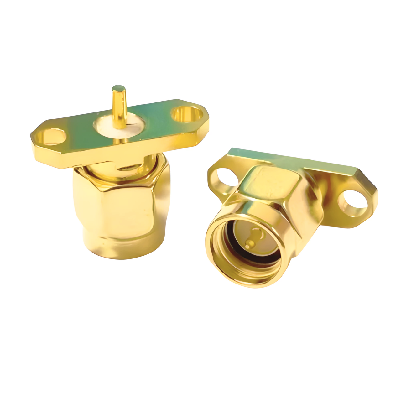 Конектор приладовий SMA Male (тато) фланцевий на панель 16*5.7 мм, монтажний прямокутний під 2 гвинти, фото 1