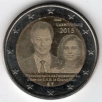 Монета Люксембурга 2 євро 2015 р. Великий герцог Анрі