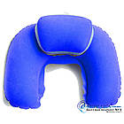 Дорожня надувна Подушка для подорожей з підголовником Silenta (blue) + чохол!, фото 4