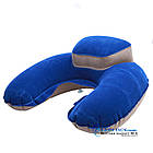 Дорожня надувна Подушка для подорожей з підголовником Silenta (blue) + чохол!, фото 7
