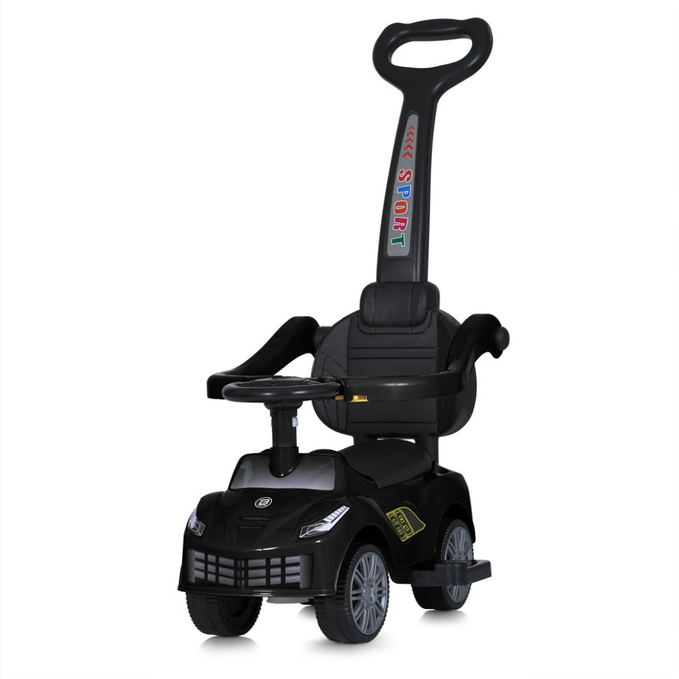 Дитяча каталка-толокар M 5728L-2 чорний, з батьківською ручкою