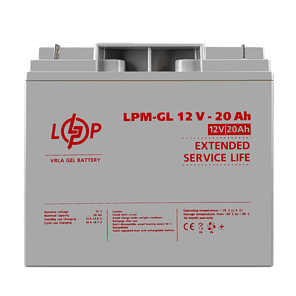 Акумулятор гелевий LPM-GL 12V - 20 Ah, фото 1