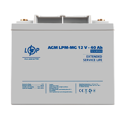 Акумулятор мультигелевий LPM-MG 12V - 40 Ah, фото 1
