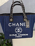 Сумка жіноча шопер Chanel Deauville Шанель джинс, фото 4
