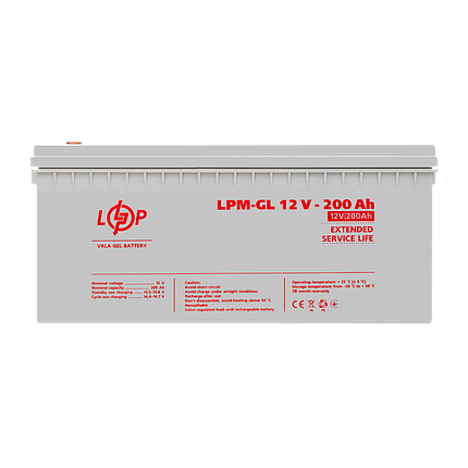 Акумулятор гелевий LPM-GL 12V - 200 Ah, фото 1