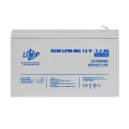 Акумулятор мультигелевий LPM-MG 12V - 7.2 Ah, фото 1
