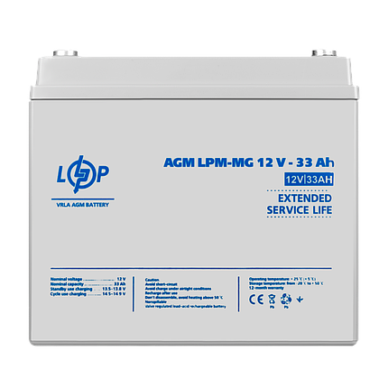 Акумулятор мультигелевий LPM-MG 12V - 33 Ah, фото 1