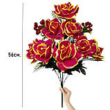 Штучні квіти букет троянди Калина червона, 56см, фото 4