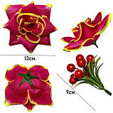 Штучні квіти букет троянди Калина червона, 56см, фото 5